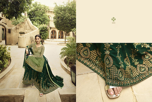 Green Georgette Indian women's salwar kameez with dupatta ready to wear