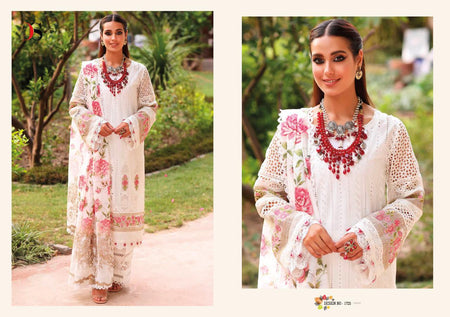 White Pure Cambric Cotton Indian women's salwar kameez with dupatta ready to wear