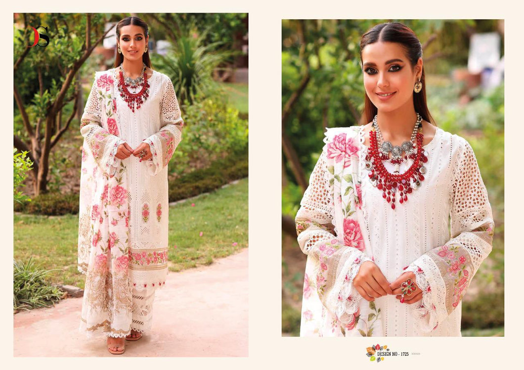 White Pure Cambric Cotton Indian women's salwar kameez with dupatta ready to wear