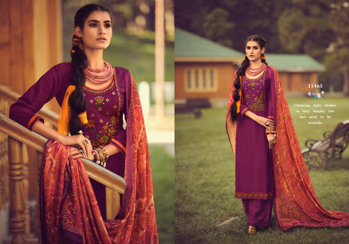 Multi Color Parampara Silk Indian women's salwar kameez with dupatta ready to wear