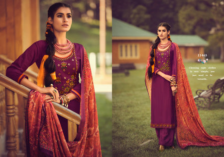 Multi Color Parampara Silk Indian women's salwar kameez with dupatta ready to wear