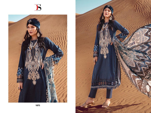 Black Cotton Indian women's salwar kameez with dupatta ready to wear