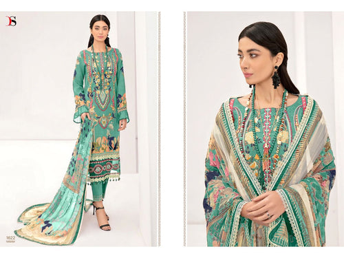 Green Pure Cotton Indian women's salwar kameez with dupatta ready to wear