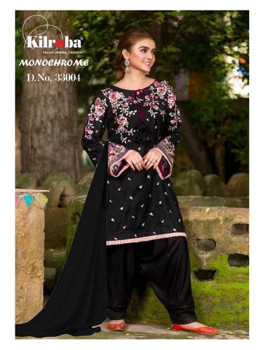Black Pure Cotton Cambric Indian women's salwar kameez with dupatta ready to wear