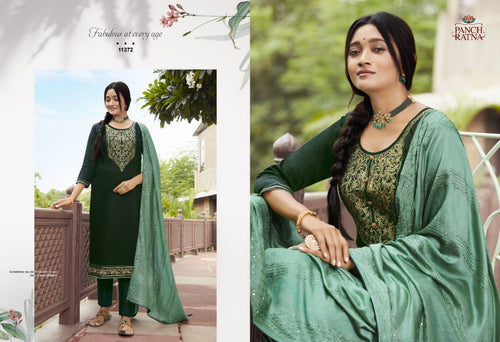 Green Jam Silk Indian women's salwar kameez with dupatta ready to wear