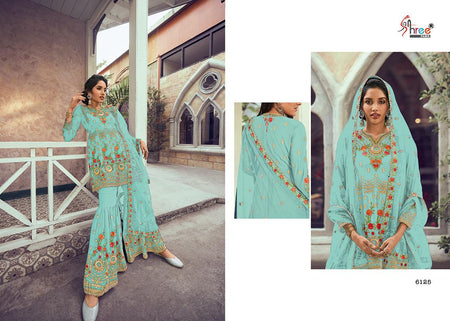 Aqua Heavy Georgette Indian women's salwar kameez with dupatta ready to wear