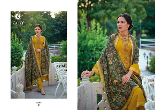 Gold Pure Musline Dolla Jacquard Indian women's salwar kameez with dupatta ready to wear