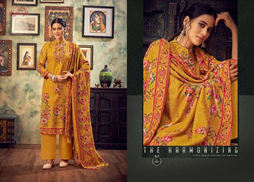 Gold Muslin Indian women's salwar kameez with dupatta ready to wear