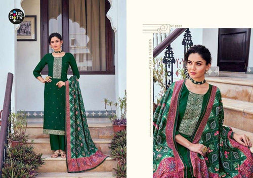 Green Muslin Indian women's salwar kameez with dupatta ready to wear