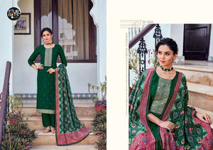 Green Muslin Indian women's salwar kameez with dupatta ready to wear