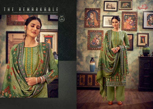 Green Muslin Indian women's salwar kameez with dupatta ready to wear