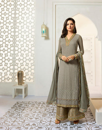 Multi Color Heavy Faux Georgette Indian women's salwar kameez with dupatta ready to wear
