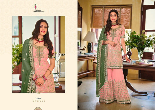 Pink Faux Georgette Indian women's salwar kameez with dupatta ready to wear