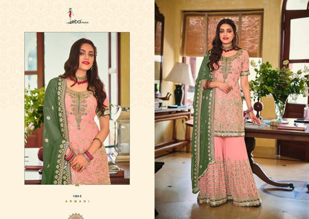 Pink Faux Georgette Indian women's salwar kameez with dupatta ready to wear