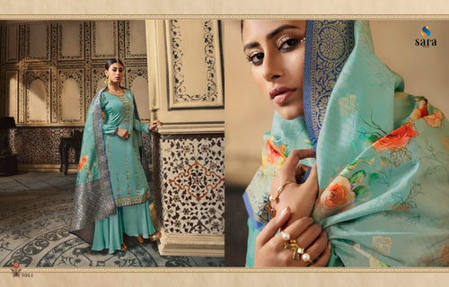 Multi Color Satin Georgette Indian women's salwar kameez with dupatta ready to wear