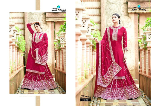 Multi Color Chinon Indian women's salwar kameez with dupatta ready to wear