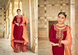 Red Pure Heavy Viscos Indian women's salwar kameez with dupatta ready to wear