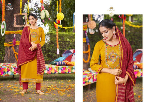 Gold Jam Silk Indian women's salwar kameez with dupatta ready to wear