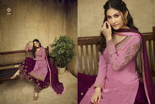 Violet Georgette Indian women's salwar kameez with dupatta ready to wear