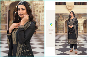 Black Fancy Fabric Indian women's salwar kameez with dupatta ready to wear