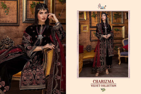 Black Pure Velvet Indian women's salwar kameez with dupatta ready to wear