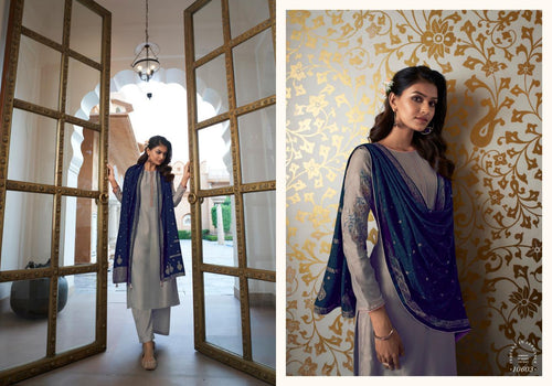 Multi Color Pure Muslin Silk Indian women's salwar kameez with dupatta ready to wear
