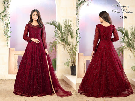 Multi Color Net Indian women's salwar kameez with dupatta ready to wear