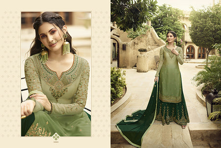 Green Georgette Indian women's salwar kameez with dupatta ready to wear