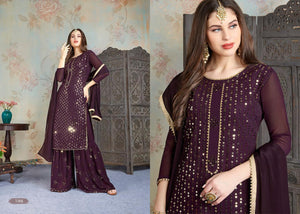 Purple Heavy Georgette Indian women's salwar kameez with dupatta ready to wear