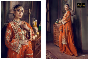 Coral Fuax Georgette Indian women's salwar kameez with dupatta ready to wear