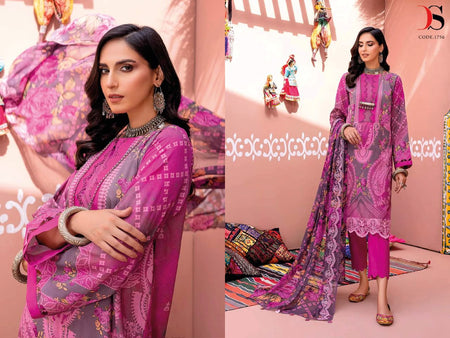 Multi Color Pure Cotton Indian women's salwar kameez with dupatta ready to wear