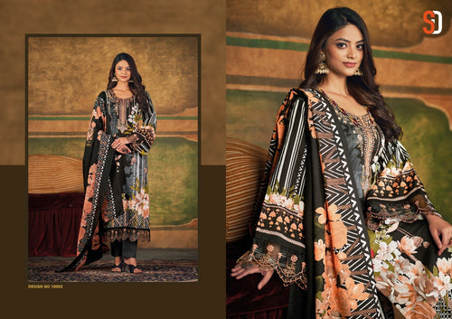 Black Cambric Cotton Indian women's salwar kameez with dupatta ready to wear