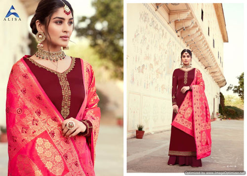 Multi Color Satin Georgette Indian women's salwar kameez with dupatta ready to wear