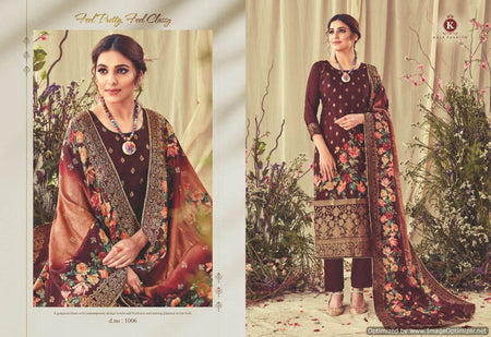 Multi Color Banarasi Jacquard Indian women's salwar kameez with dupatta ready to wear
