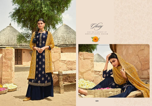 Black Viscose Dola jacquard Indian women's salwar kameez with dupatta ready to wear