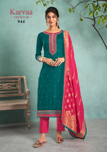 Green jam silk Indian women's salwar kameez with dupatta ready to wear