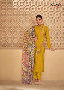 Gold Crepe Indian women's salwar kameez with dupatta ready to wear