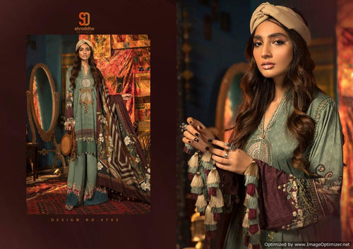 Multi Color Lawn Cotton Indian women's salwar kameez with dupatta ready to wear