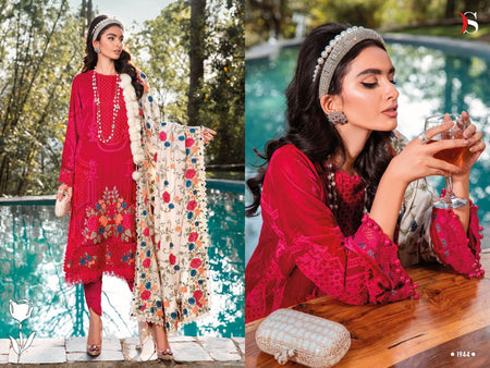 Red Cotton Indian women's salwar kameez with dupatta ready to wear