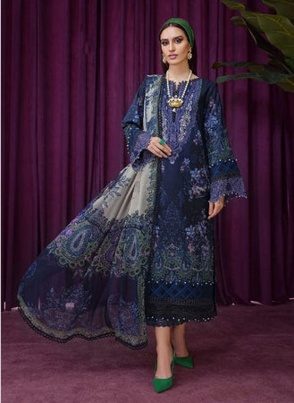 Blue Pashmina Indian women's salwar kameez with dupatta ready to wear