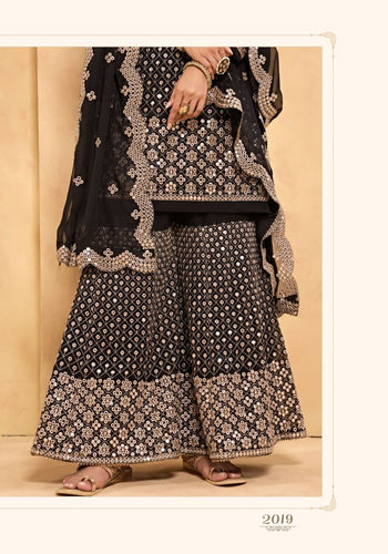 Black Alizeh Georgette Indian women's salwar kameez with dupatta ready to wear