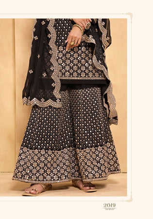 Black Alizeh Georgette Indian women's salwar kameez with dupatta ready to wear