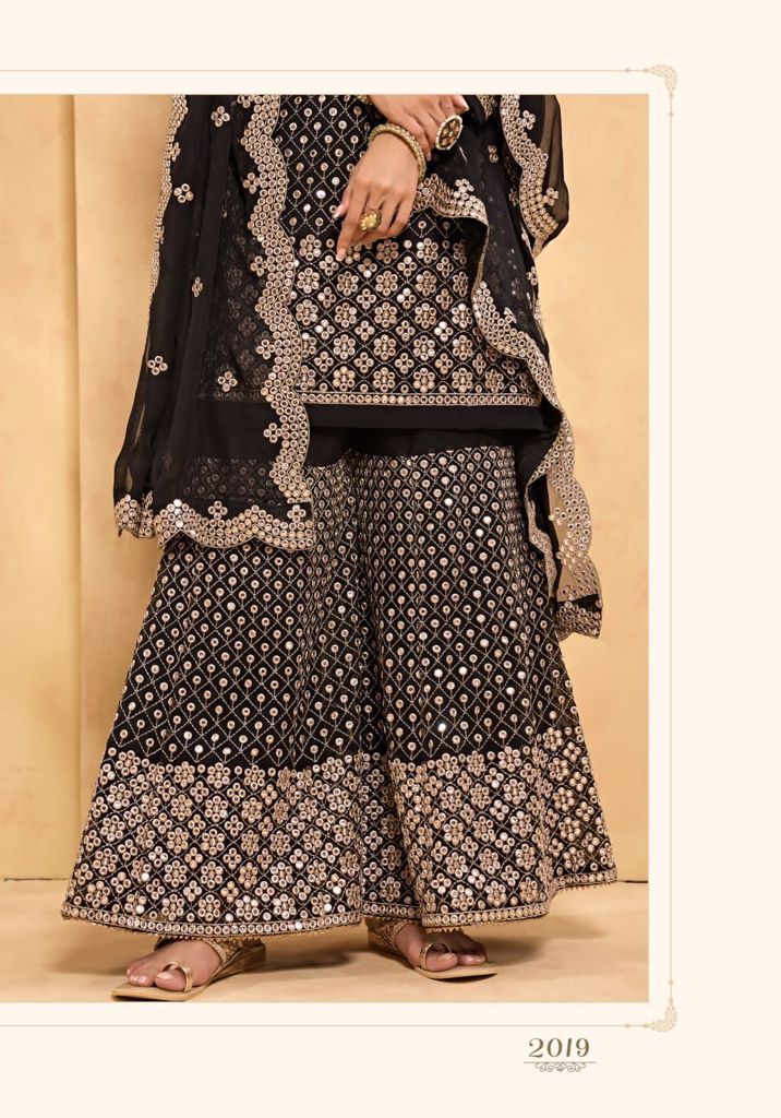 Black Alizeh Georgette Indian women's salwar kameez with dupatta ready to wear