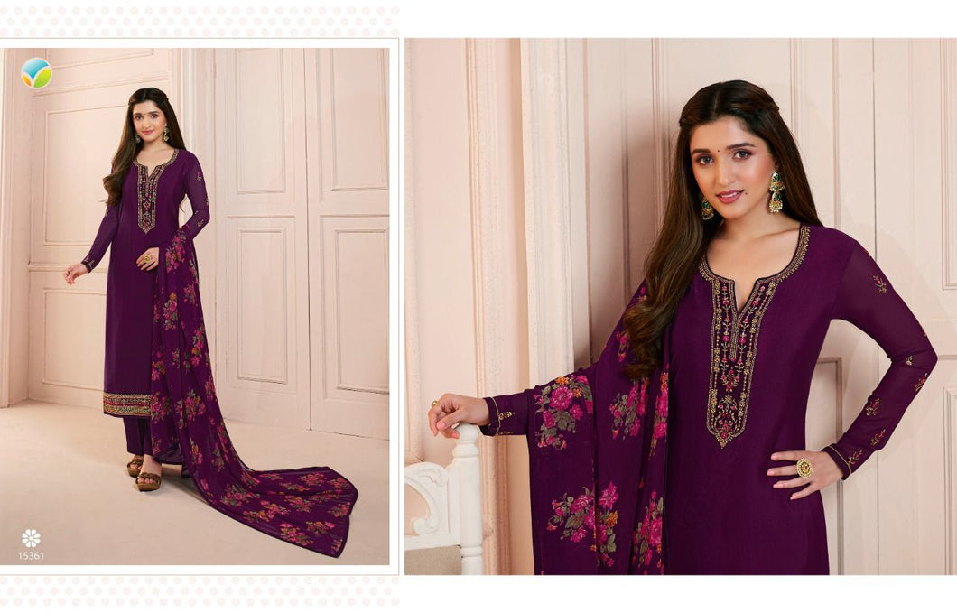Purple Royal Crepe Indian women's salwar kameez with dupatta ready to wear
