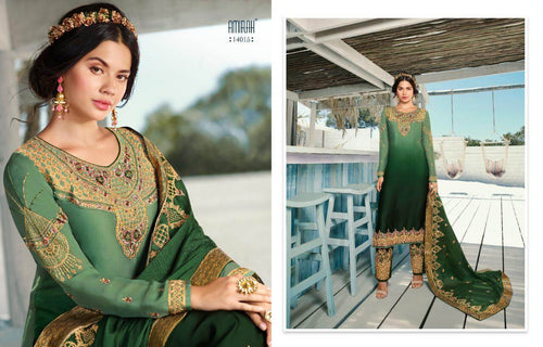 Multi Color Satin Georgette Indian women's salwar kameez with dupatta ready to wear