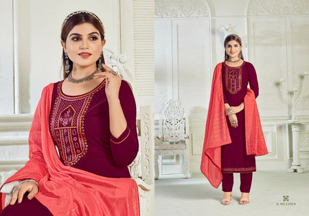 Purple Heavy Parampara Indian women's salwar kameez with dupatta ready to wear