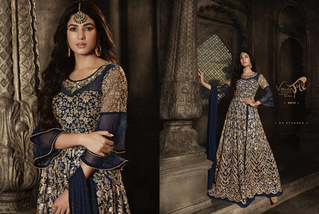 Black Net Indian women's salwar kameez with dupatta ready to wear