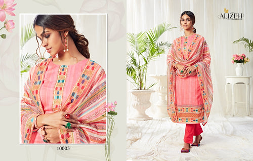 Multi Color Cotton Indian women's salwar kameez with dupatta ready to wear