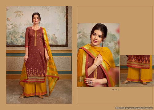 Multi Color Jam Silk Indian women's salwar kameez with dupatta ready to wear
