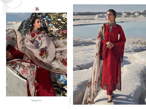 Red Pure Cotton Indian women's salwar kameez with dupatta ready to wear